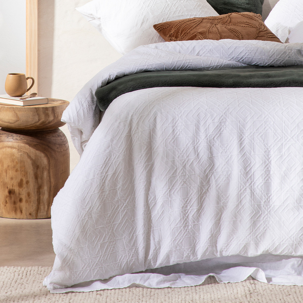 Celine White Quilt Cover Set Pillow Talk