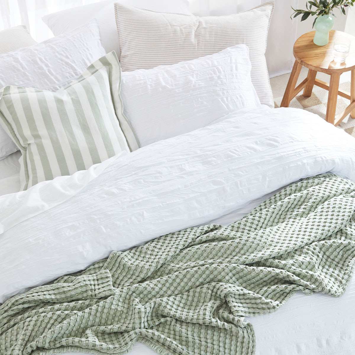 Greta White Quilt Cover Set Pillow Talk