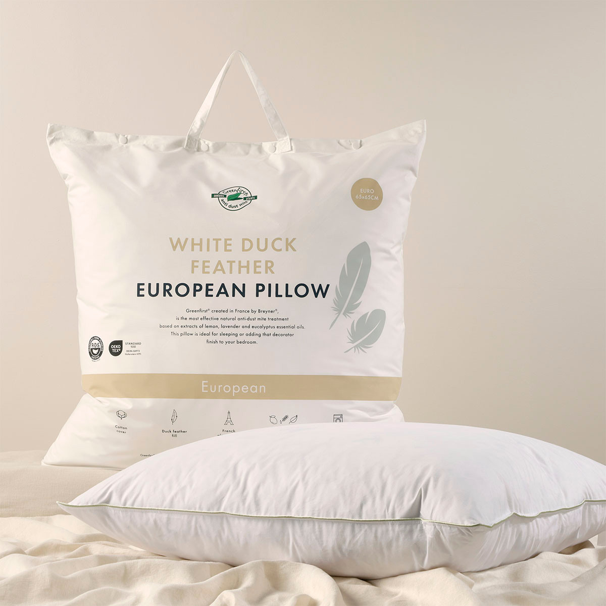 Duck Feather European Pillow [GRFBFEAEP21] Pillow Talk
