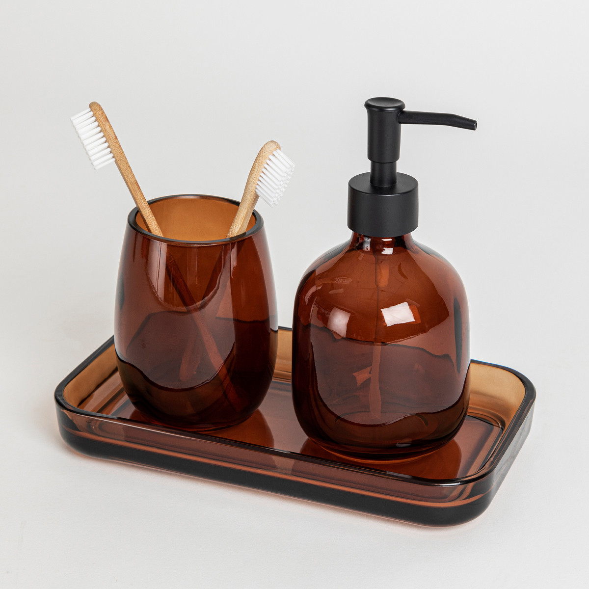 Amber Glass Bathroom Accessories Pillow Talk