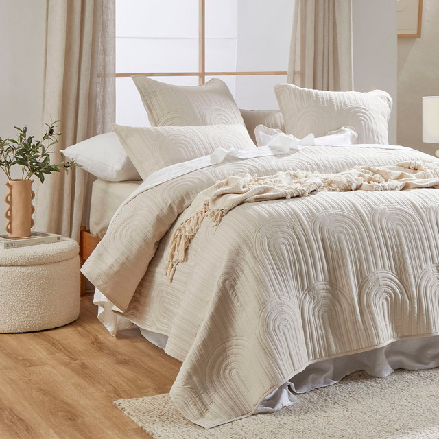 Saronic Natural Coverlet Set Pillow Talk