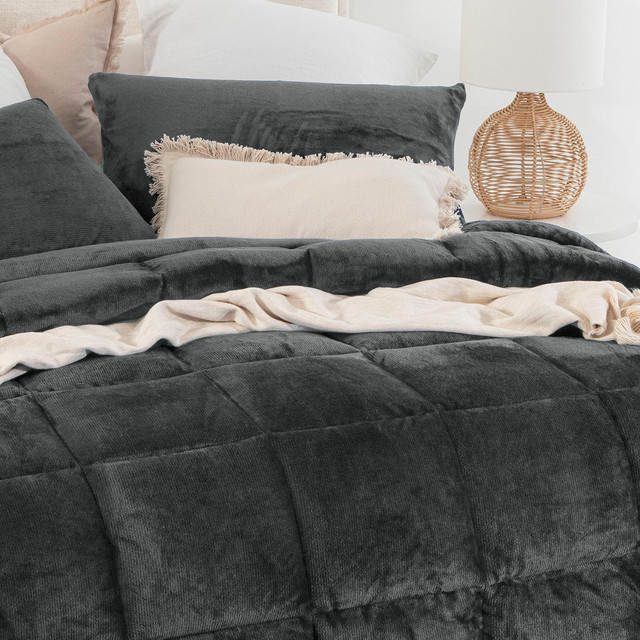Cosy Cube Charcoal Comforter Set Pillow Talk