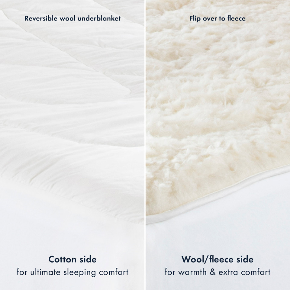 Easy Wash Reversible Australian Wool Underblanket Pillow Talk