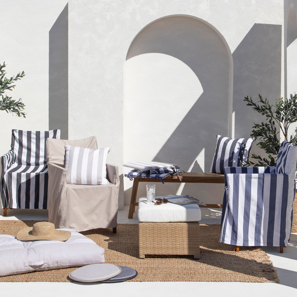 Riviera Wide Stripe Director Chair Cover Pillow Talk