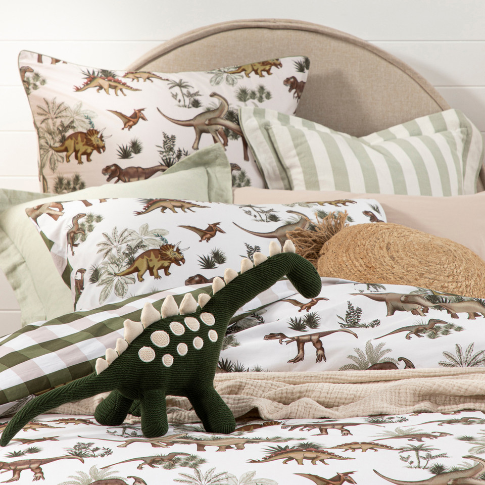 Jurassic Dinosaur Reversible Quilt Cover Set Pillow Talk