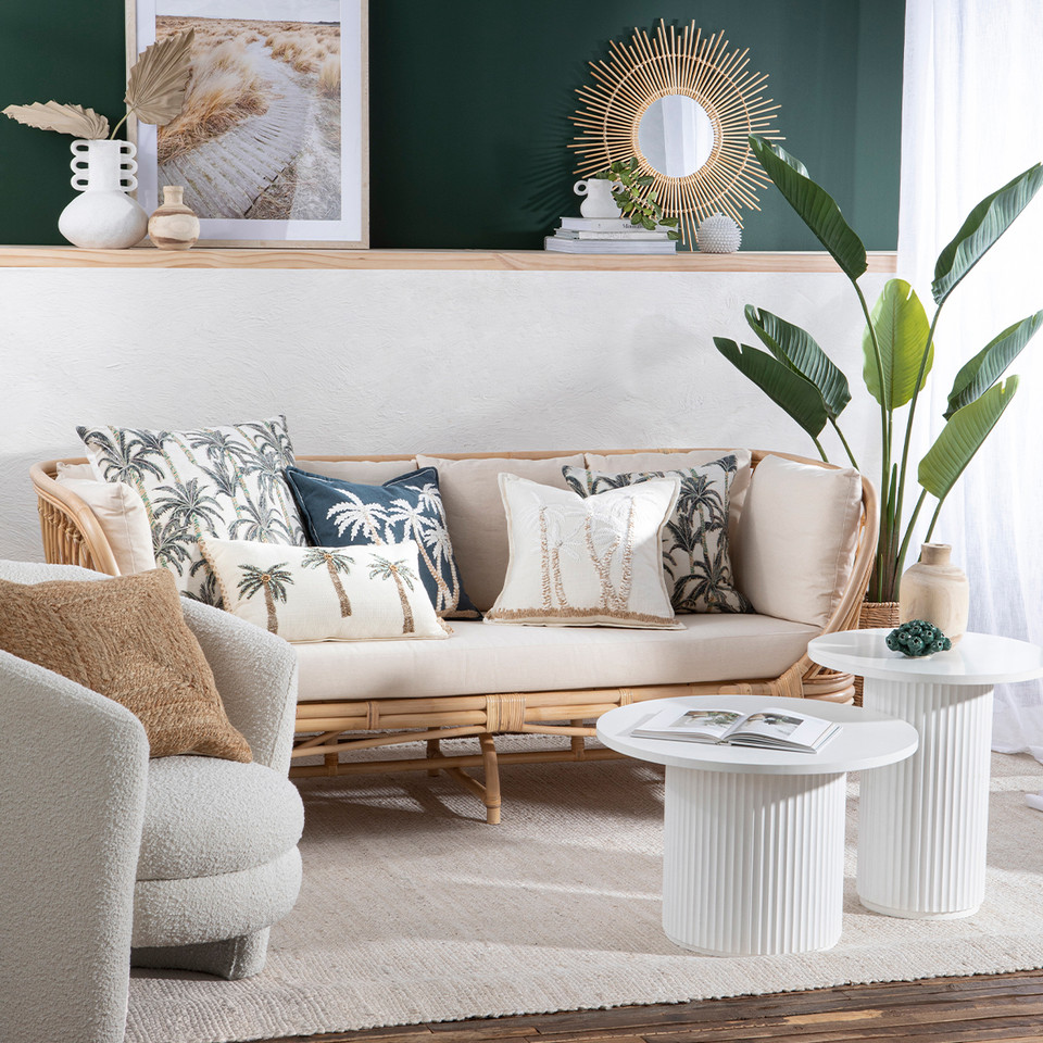 Tully White Fluted Side Table Pillow Talk