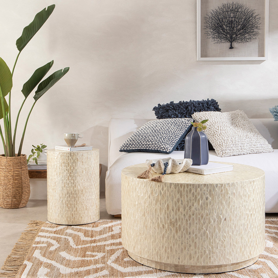 Calie Natural Side Table Pillow Talk