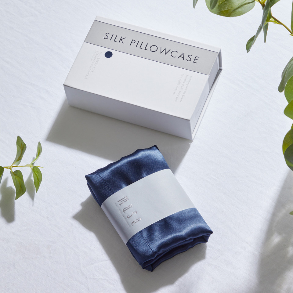 Navy Mulberry Silk Pillowcase Pillow Talk