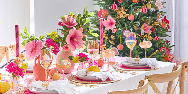 Fiesta colourful Christmas table setting