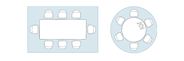 Placing a rug in a dining room