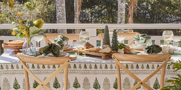 A Christmas table setting.