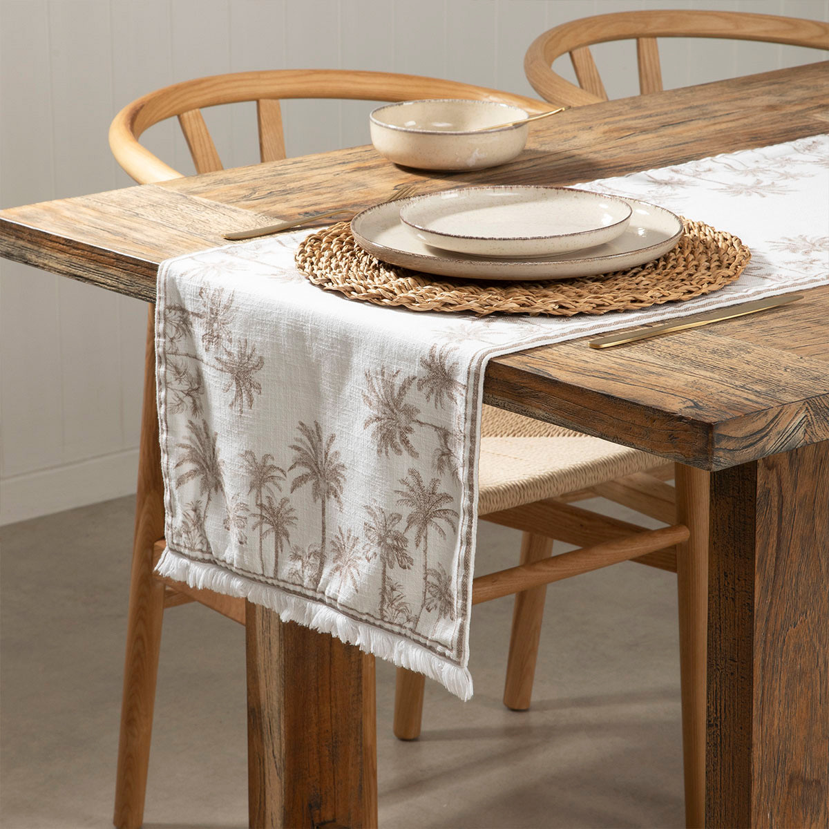 Tahiti Natural Reversible Table Runner
