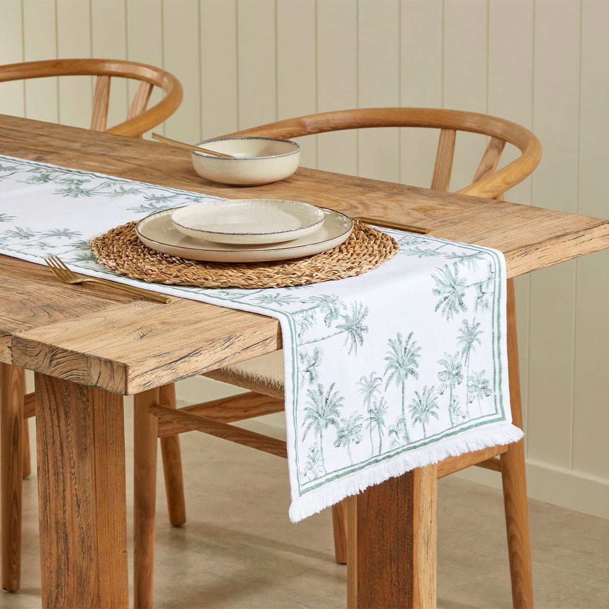 Tahiti Green Reversible Table Runner