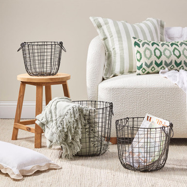 Bailey Black Wire Basket HABLBAILY24A