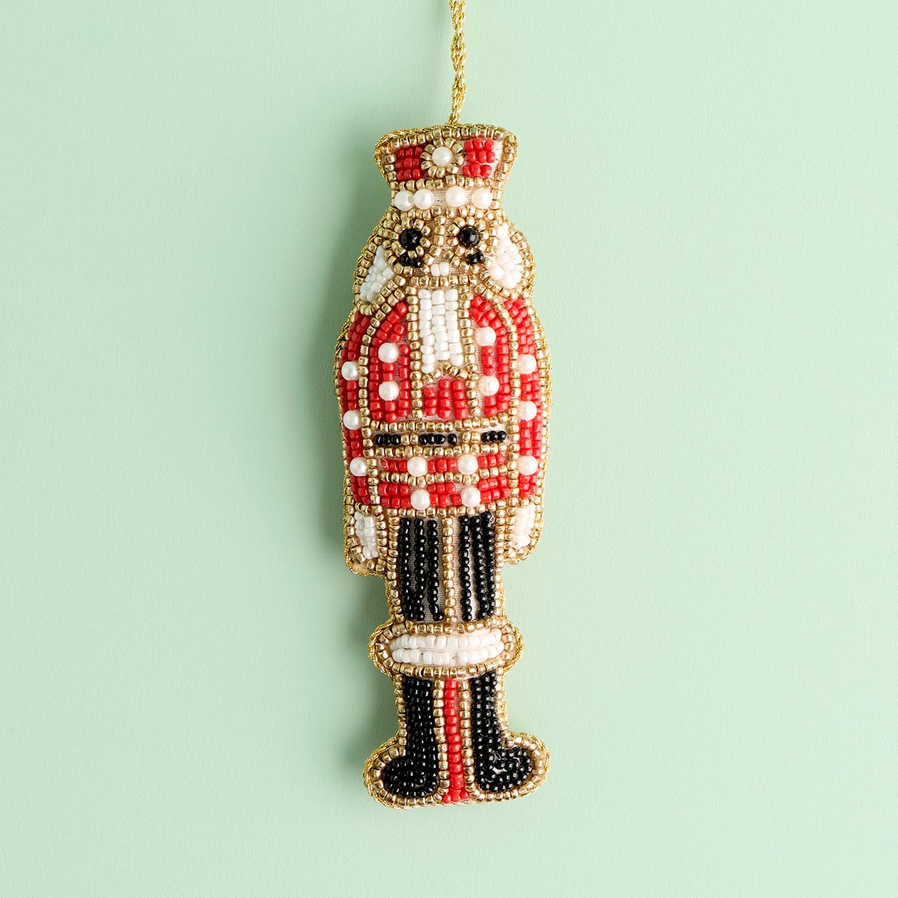 Beaded Nutcracker Christmas Hanging Decoration
