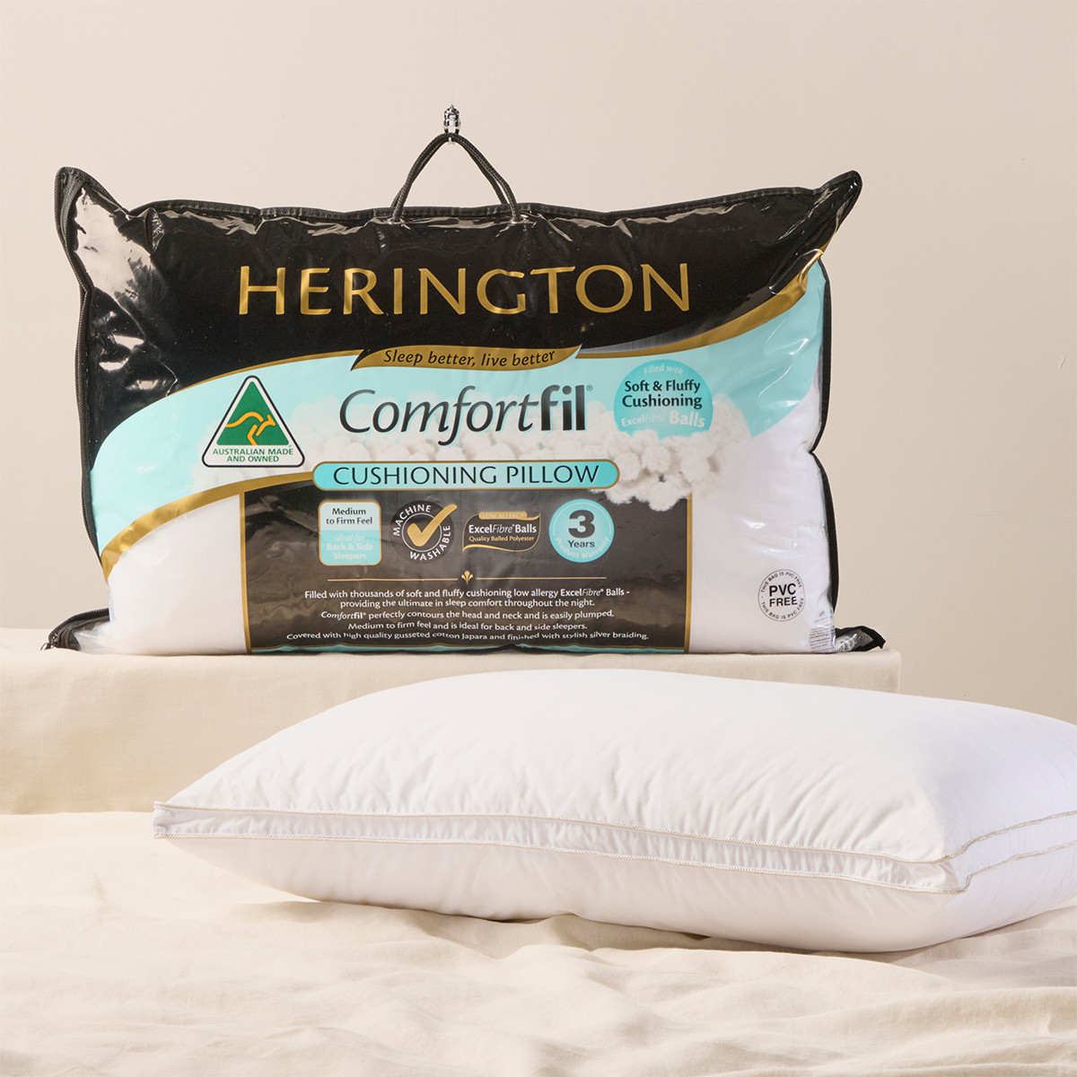 Gusseted Comfortfil Medium Firm Pillow