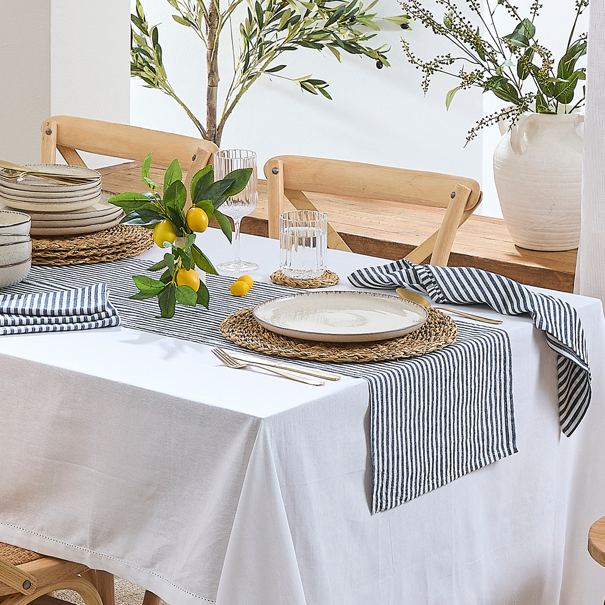 Catania Stripe Cotton Table Runner