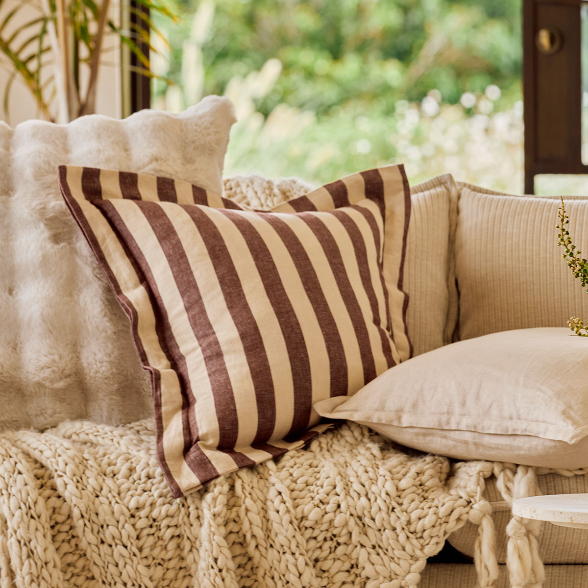 Frankie Two Tone Stripe Cushion