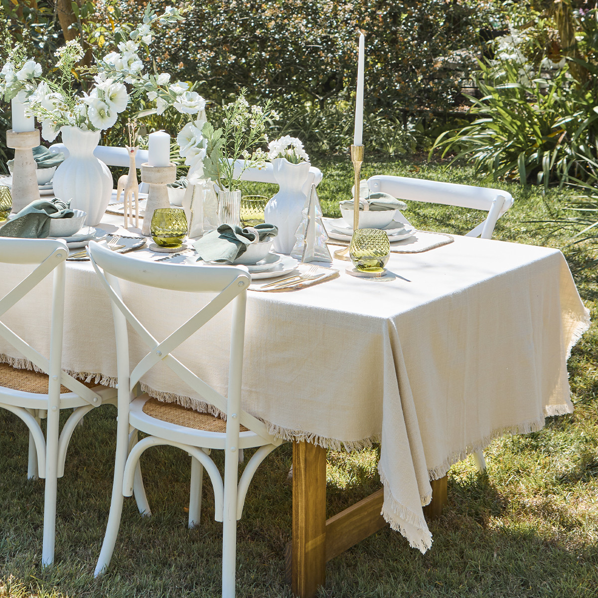 Ashra Fringed Cotton Table Cloth