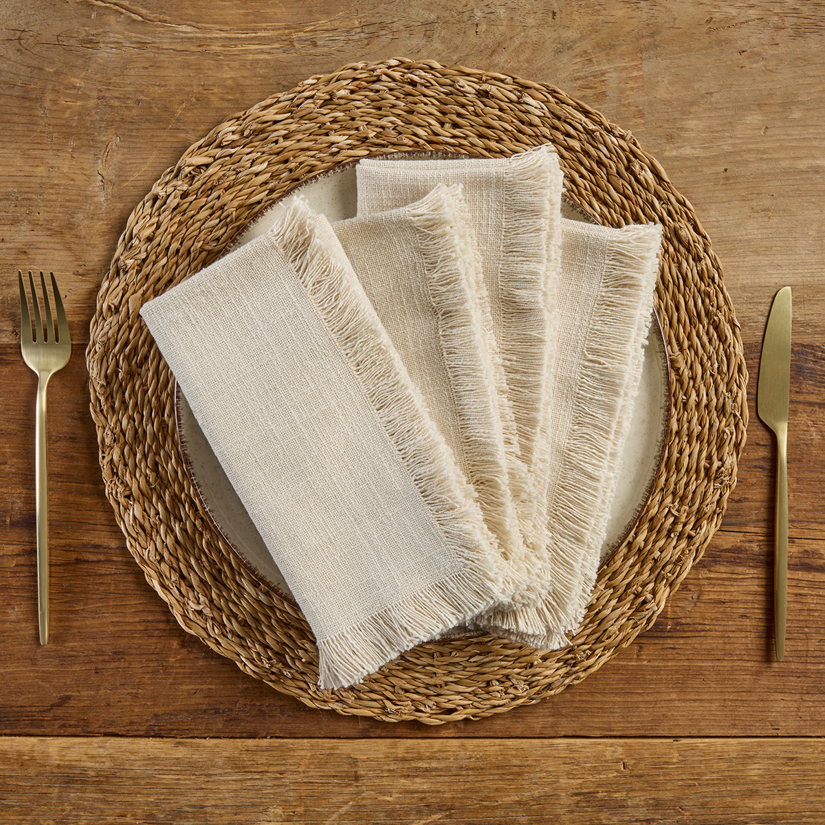 Ashra Fringed Napkin Set of 4