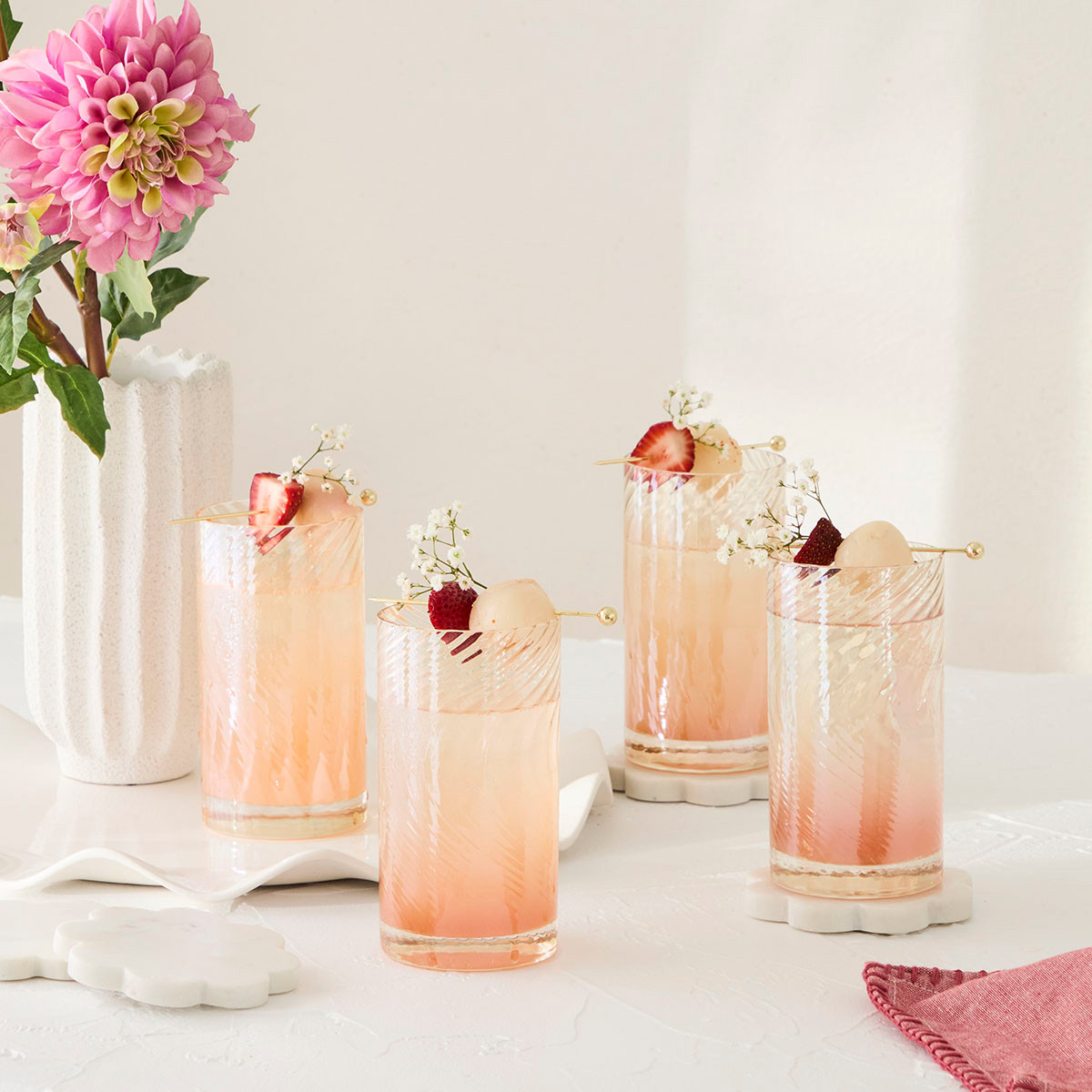 Raya Lustre Highball Glass Set of 4