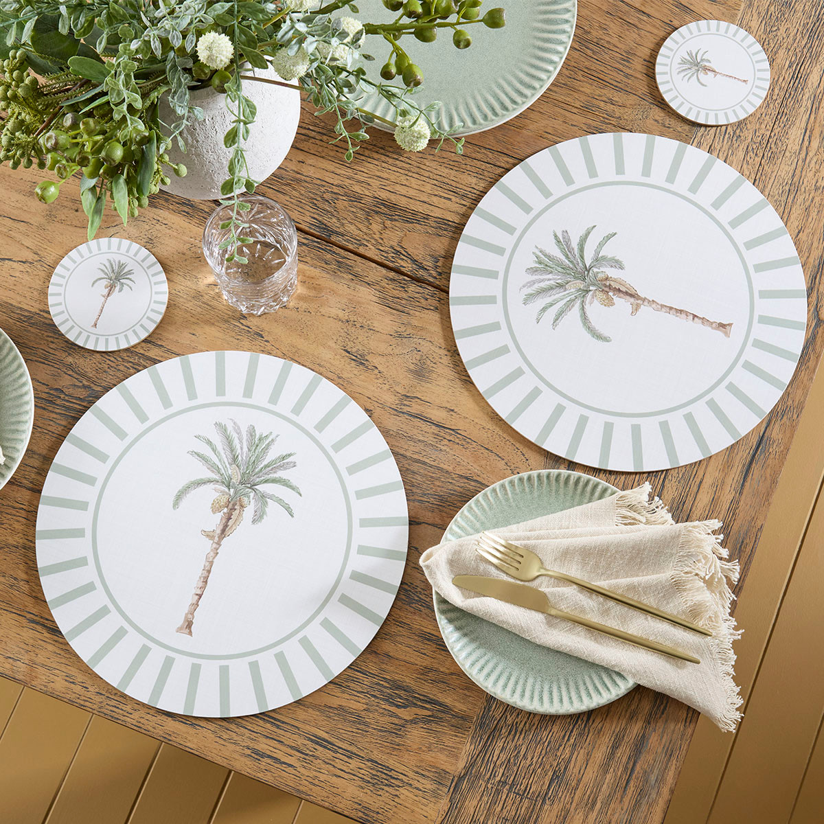 Bangalow Green Palm Cork Placemat Set of 6