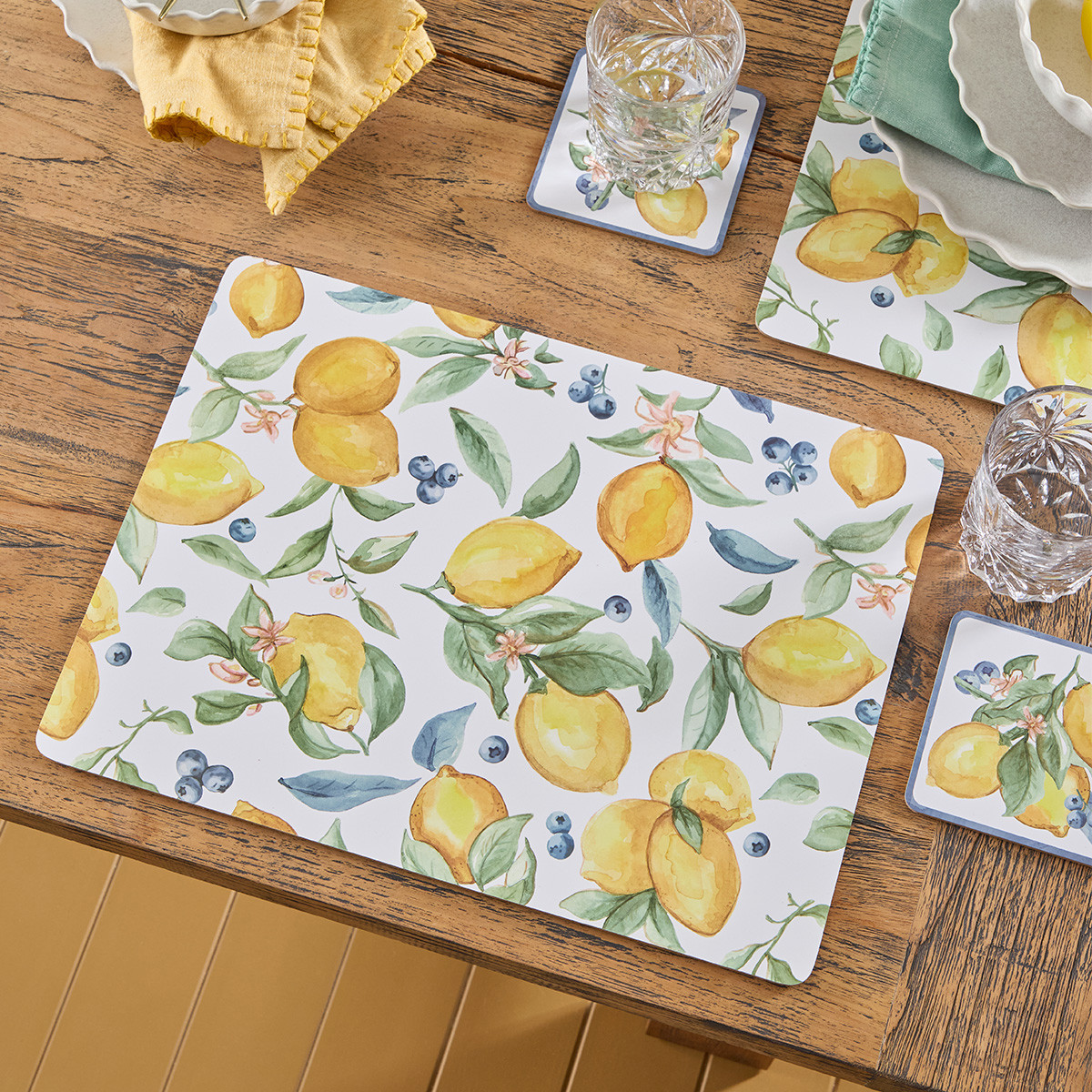 Sicily Lemons Cork Placemat Set of 6