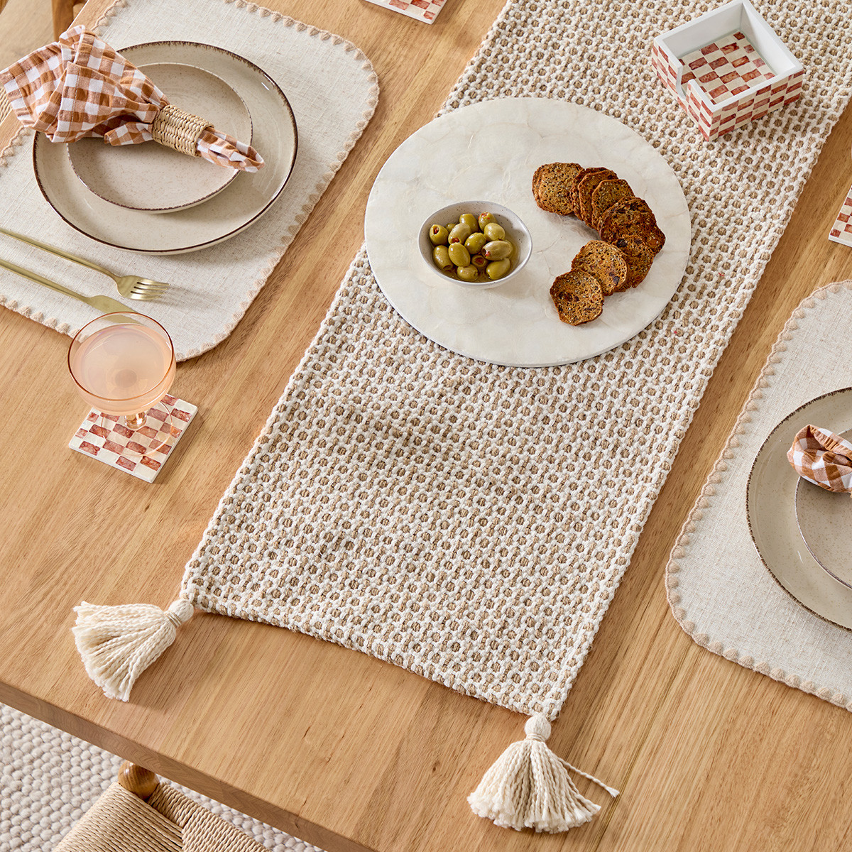 Jonty Cotton Jute Table Runner