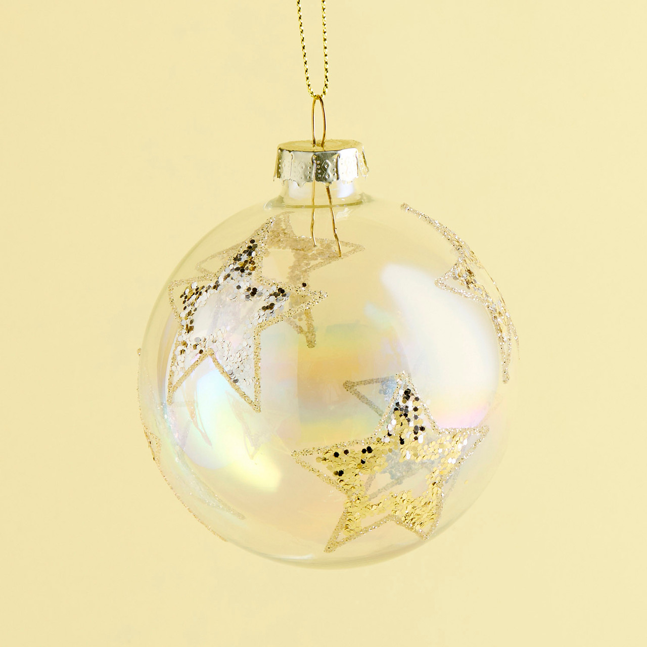 Glitzy Star Glass Christmas Bauble