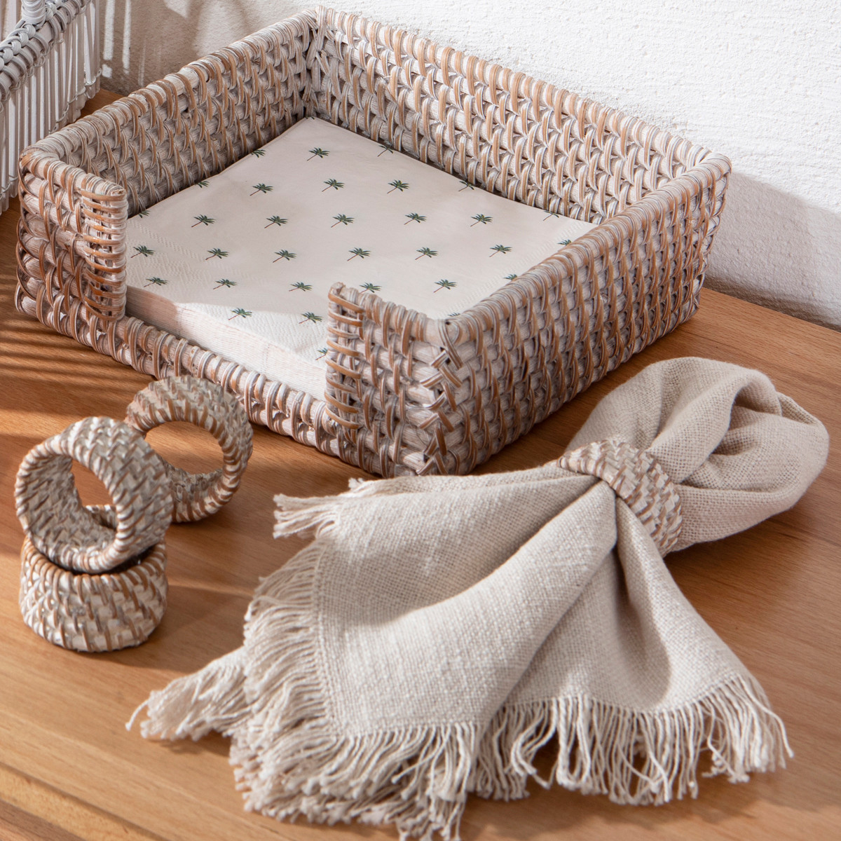 Grove Whitewash Napkin Ring Set of 4