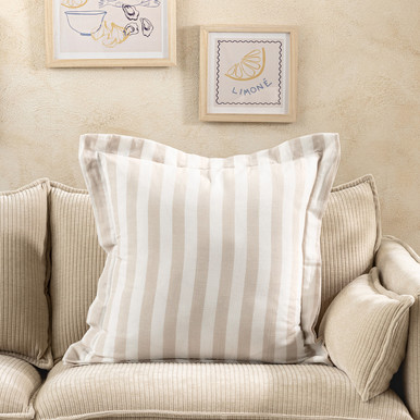Frankie Stripe Large Feather Cushion - Pillow Talk