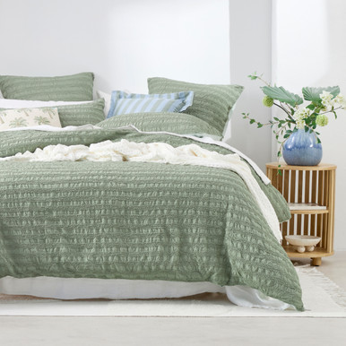 Gia Sage Green Quilt Cover Set
