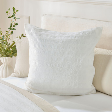 Gia White European Pillowcase