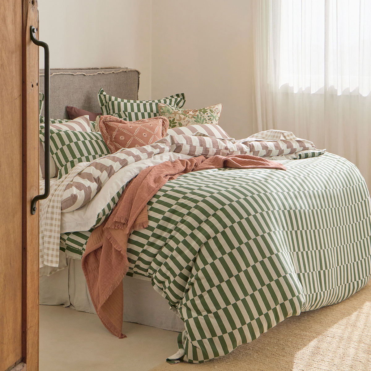Indra Check Quilt Cover Set