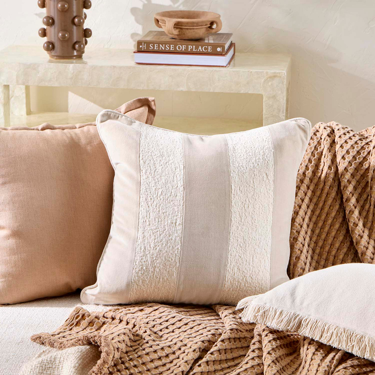 Nico Velvet Boucle Stripe Cushion