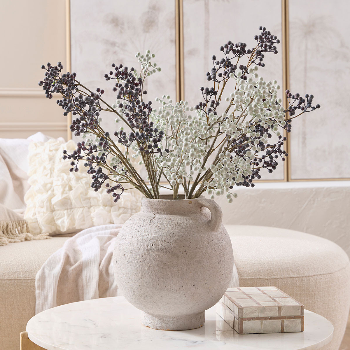Artificial Frosted Berry Stem