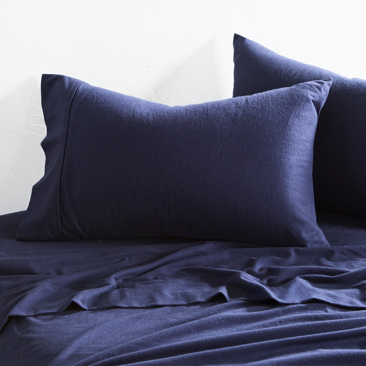 Navy Cotton Flannelette Sheet Set