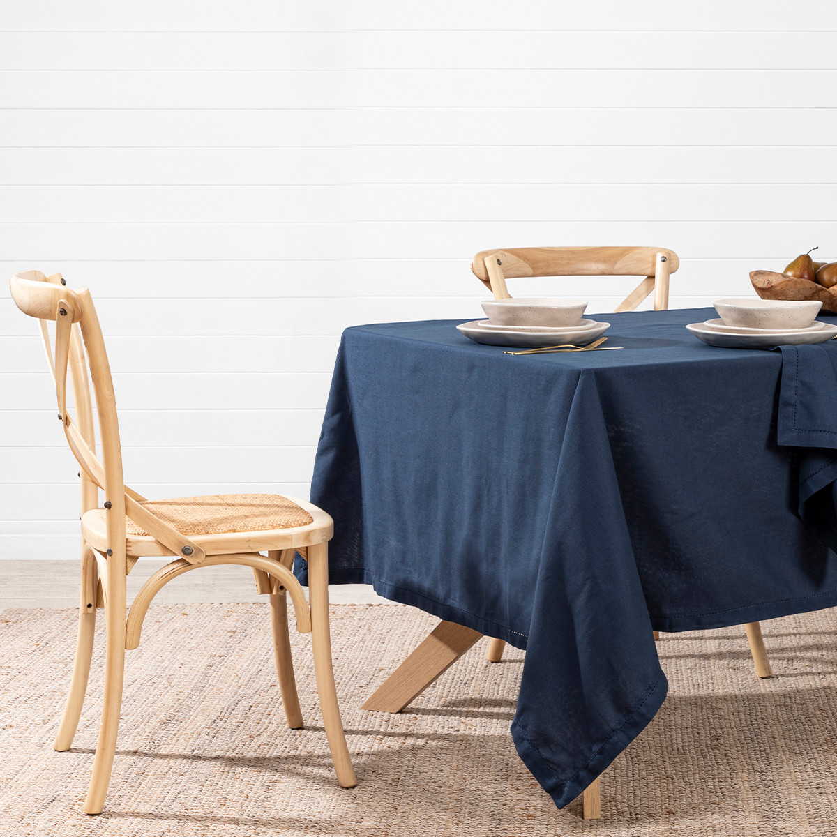 Pelham Navy Square 180cm Cotton Table Cloth