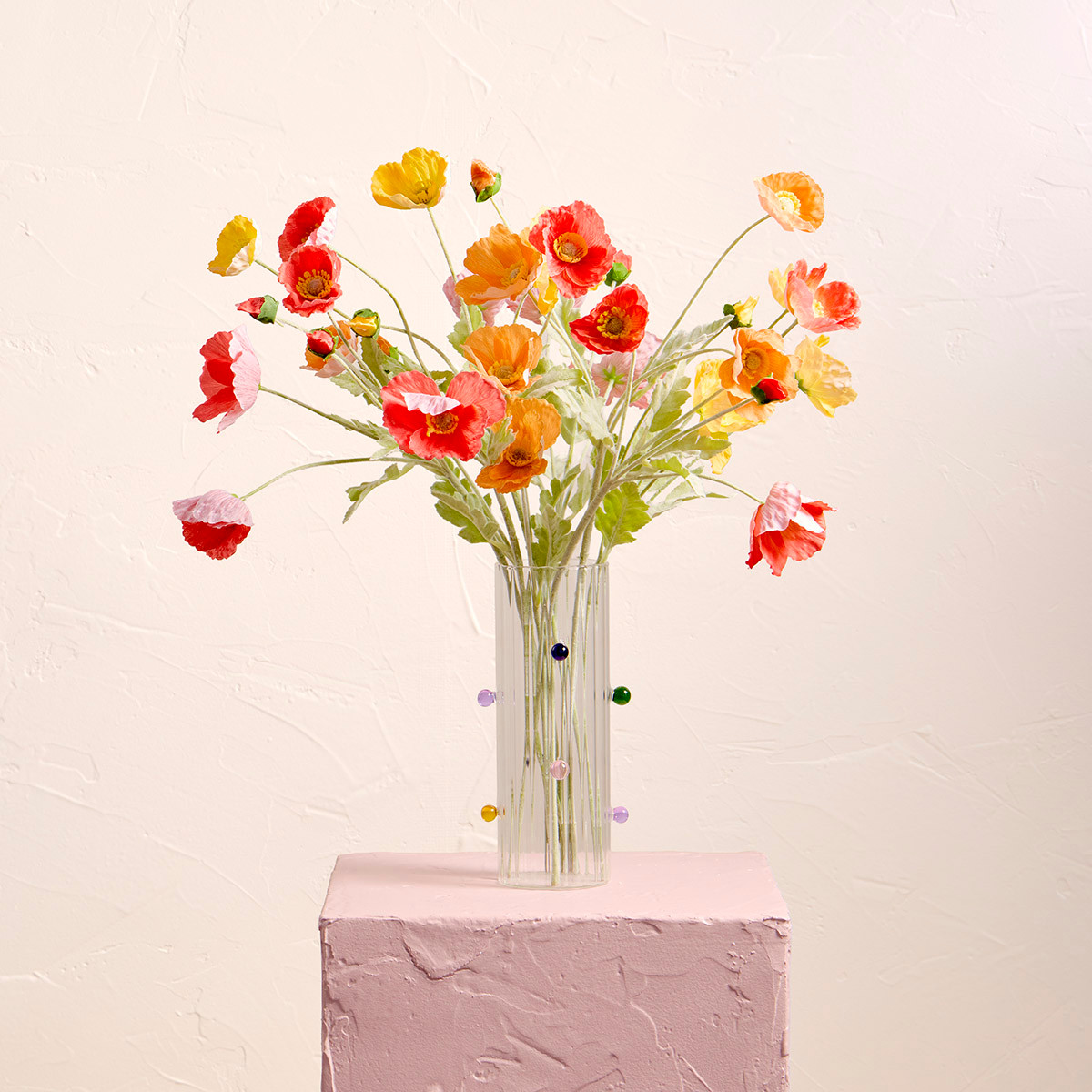 Orange Wild Poppy Artificial Flower Bouquet