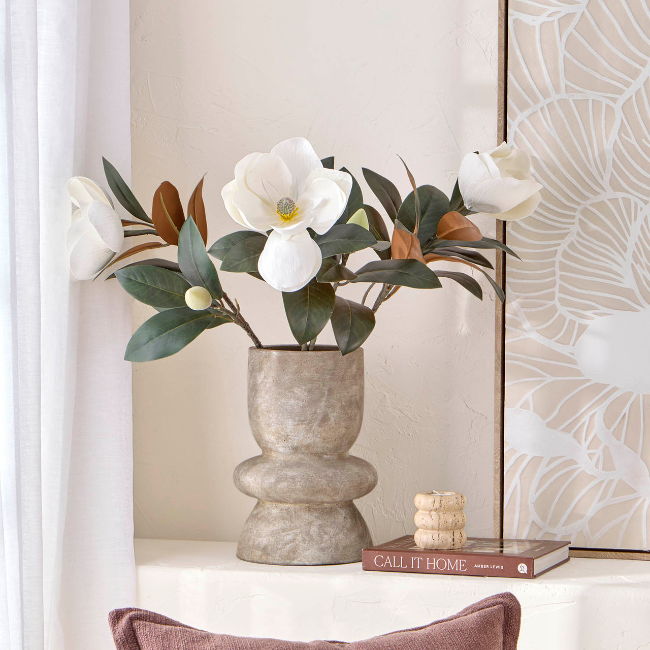 Artificial Magnolia Stem with Bud