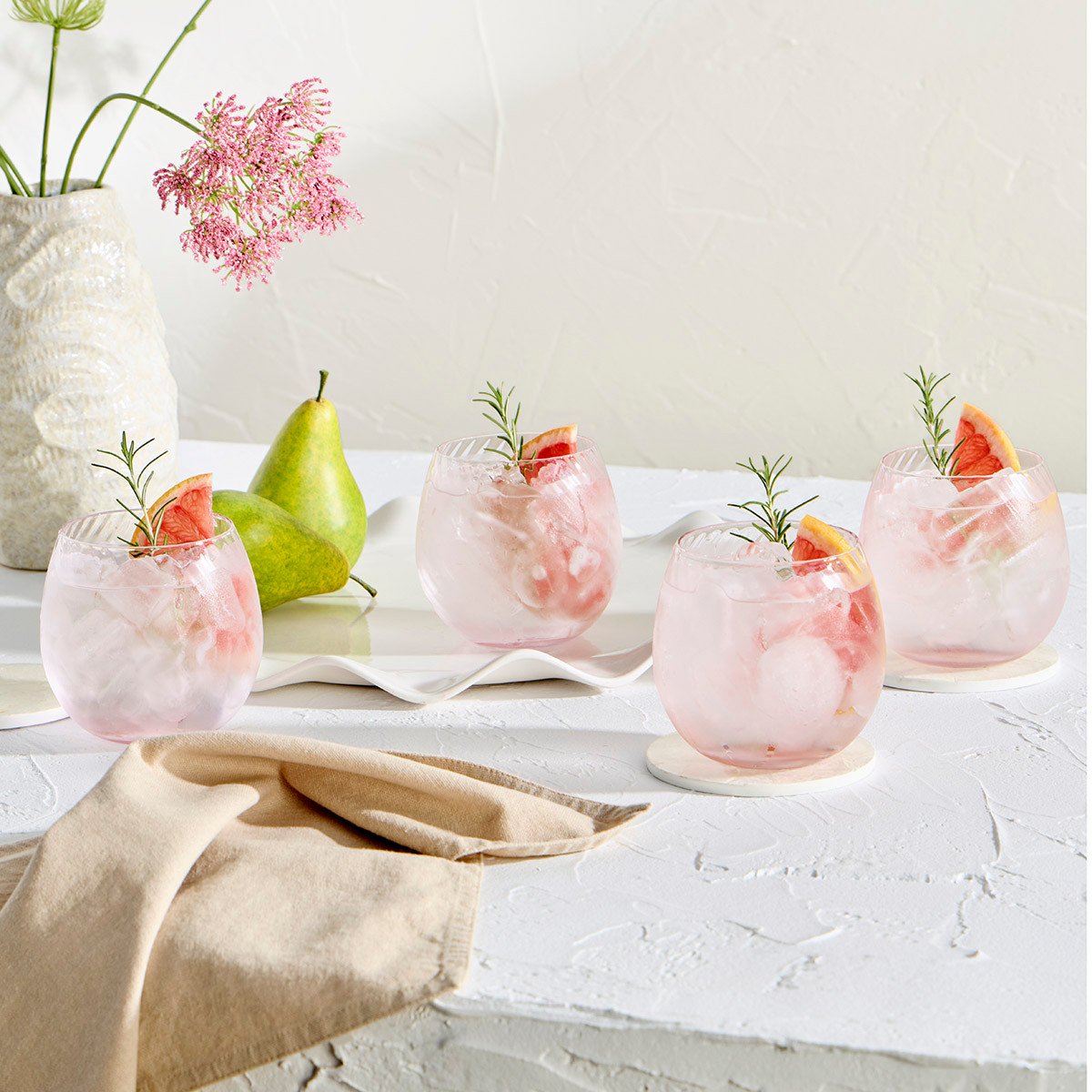 Della Pink Tumbler Glass Set of 4