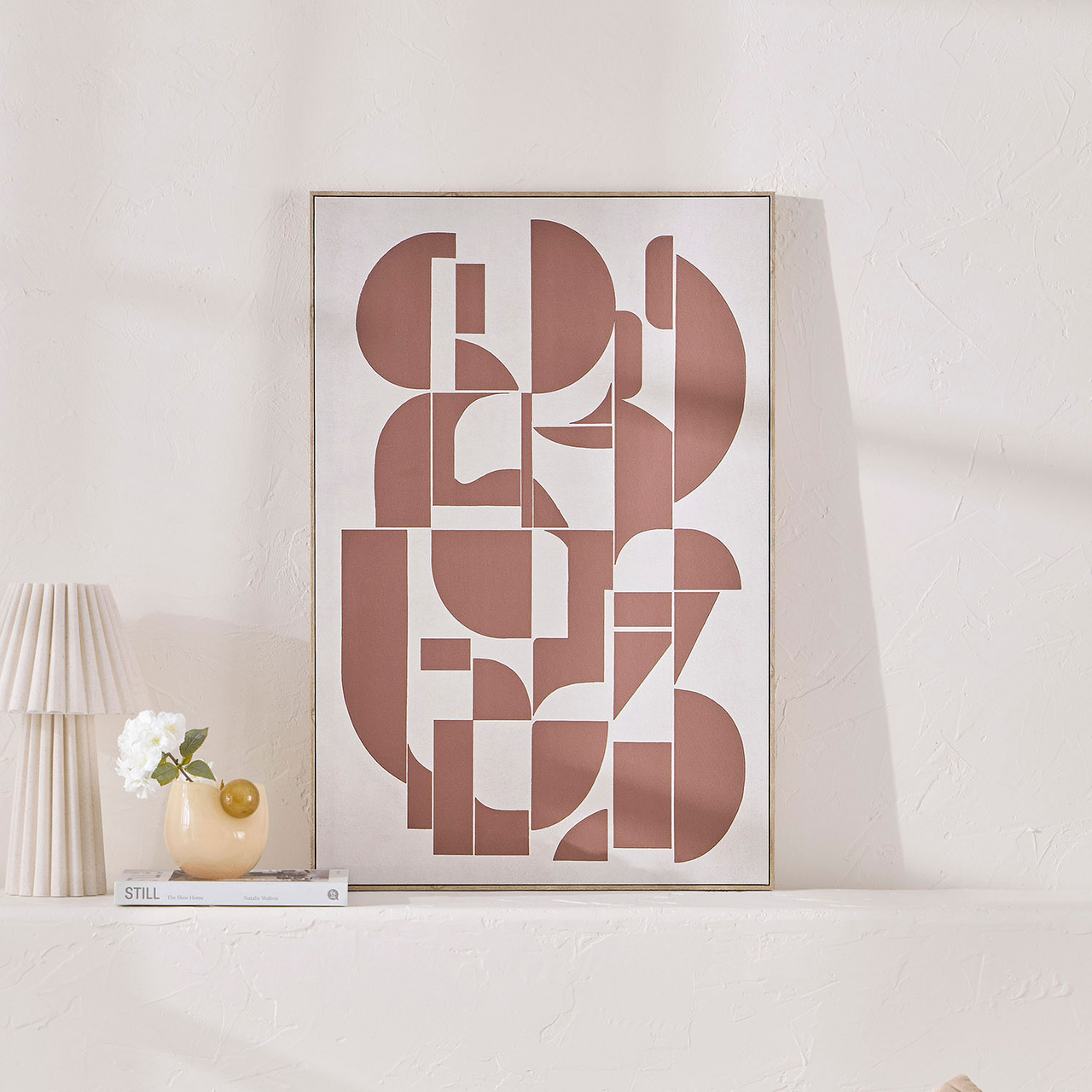 Modern Geometry Textured Framed Wall Art