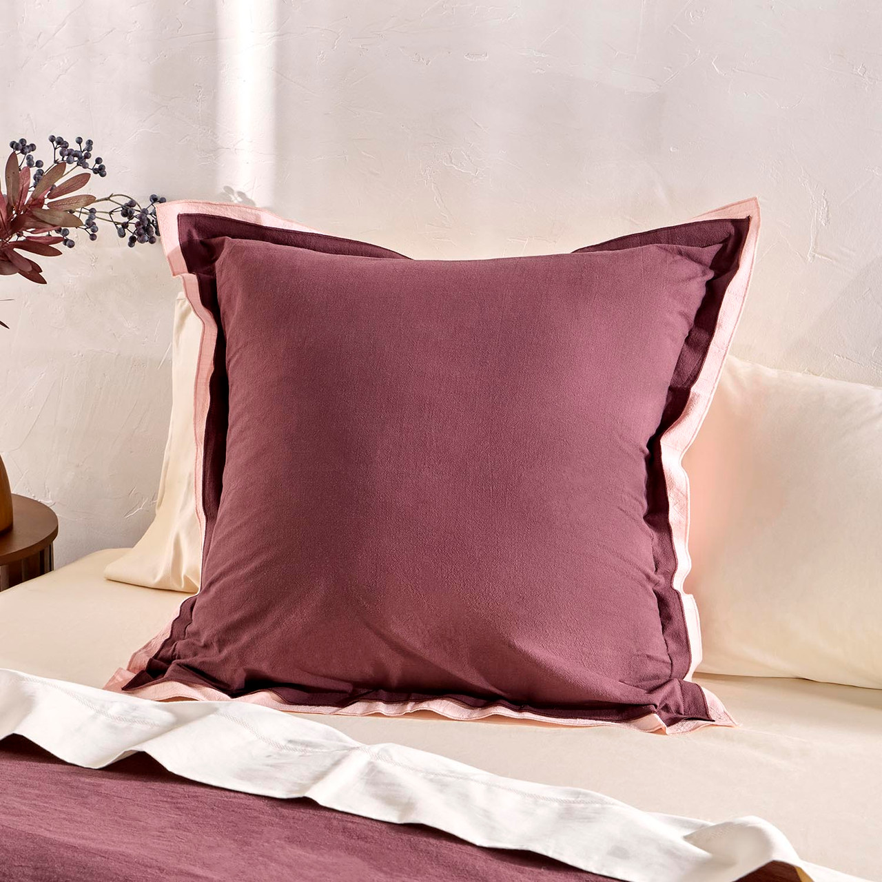 Solace Chocolate Contrast European Pillowcase