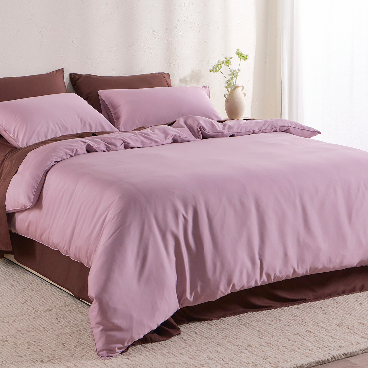 Bamboo Cotton Dusty Violet Quilt Cover Set