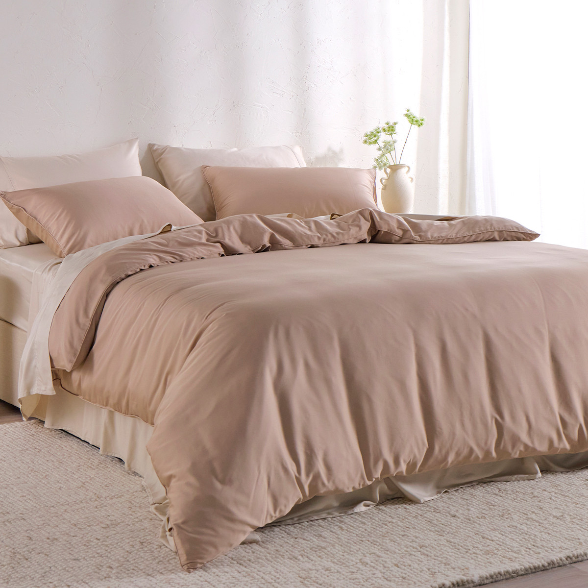 Bamboo Cotton Light Taupe Quilt Cover Set
