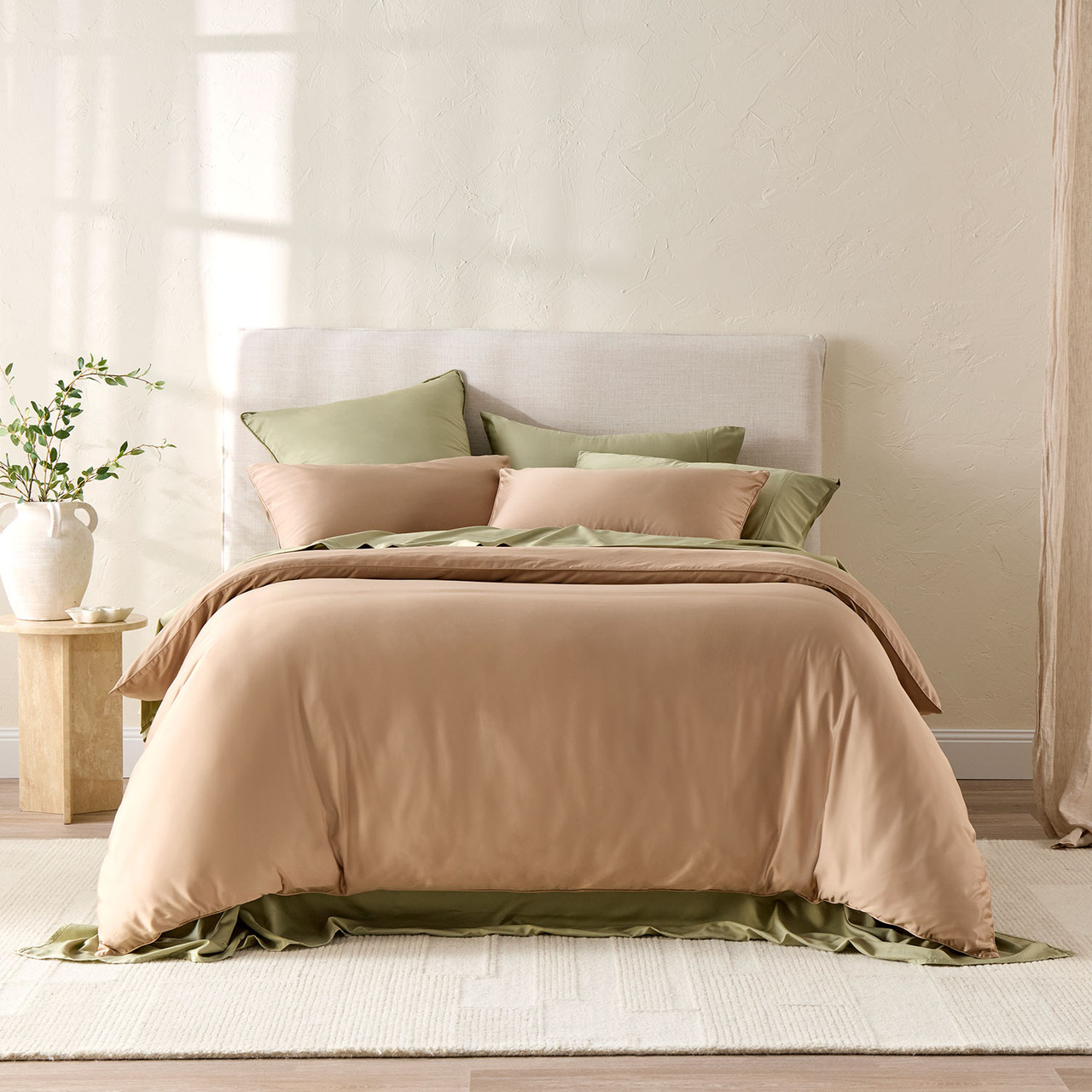Bamboo Cotton Light Taupe Quilt Cover Set