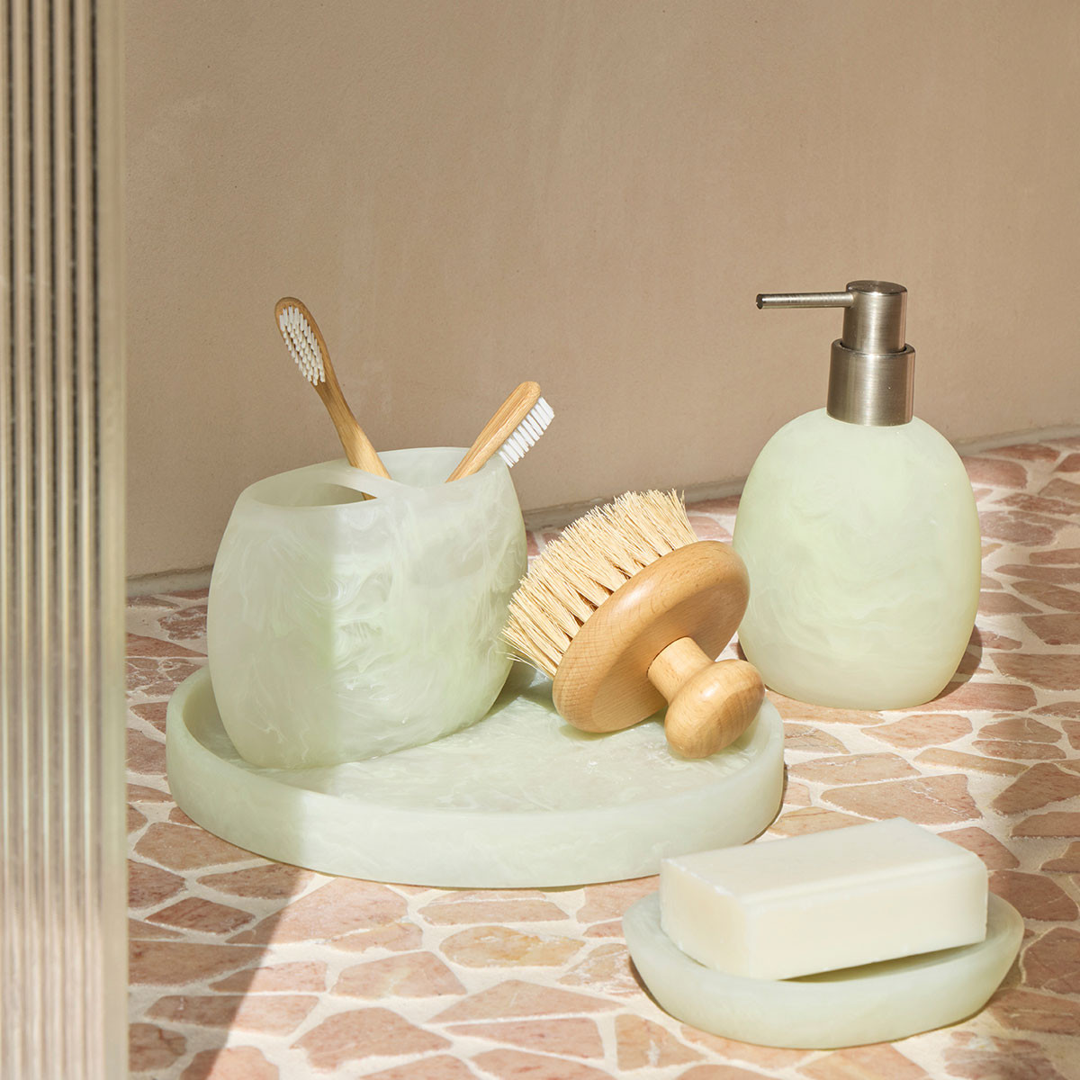 Ellis Sage Resin Bathroom Accessories