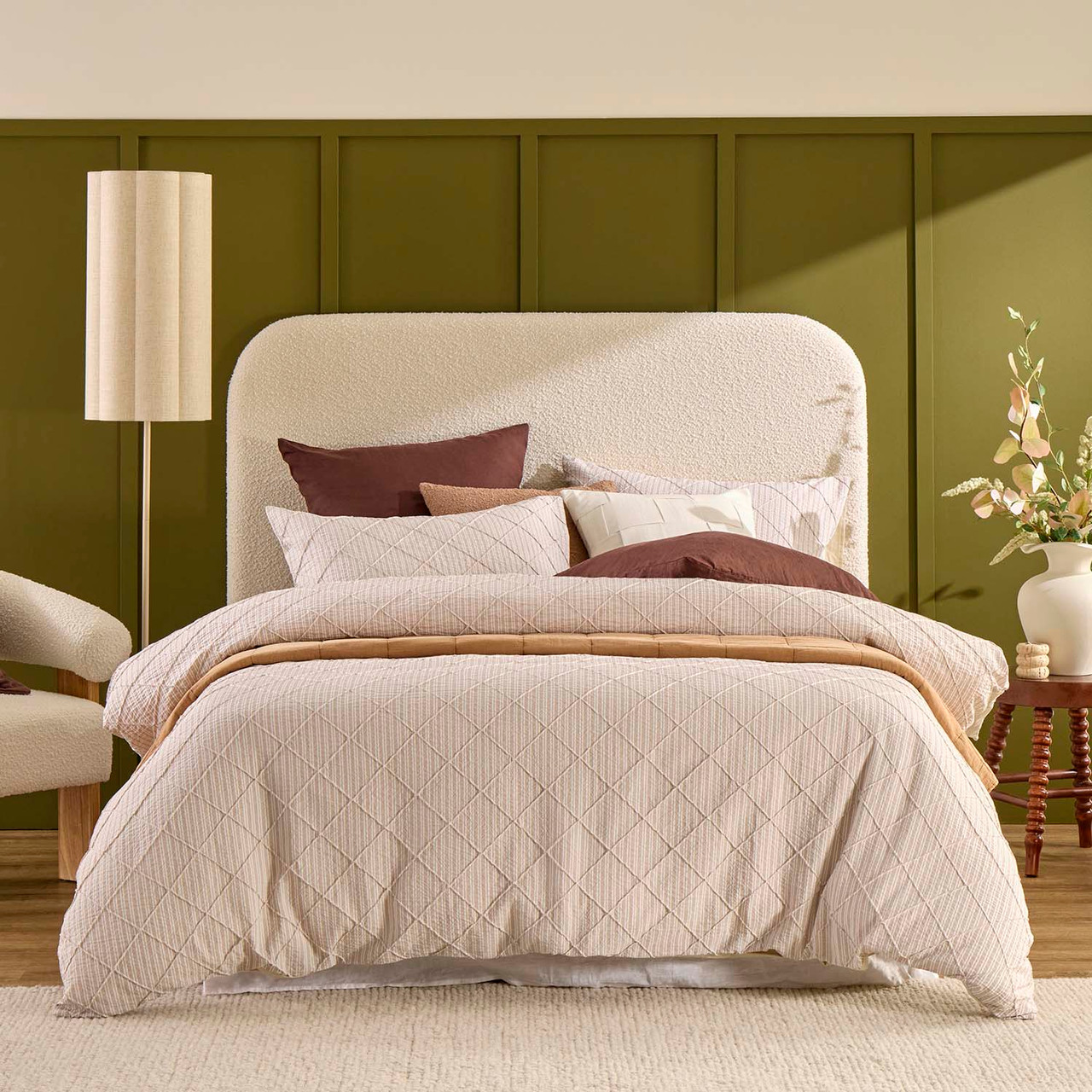 Maison Natural Check Quilt Cover Set