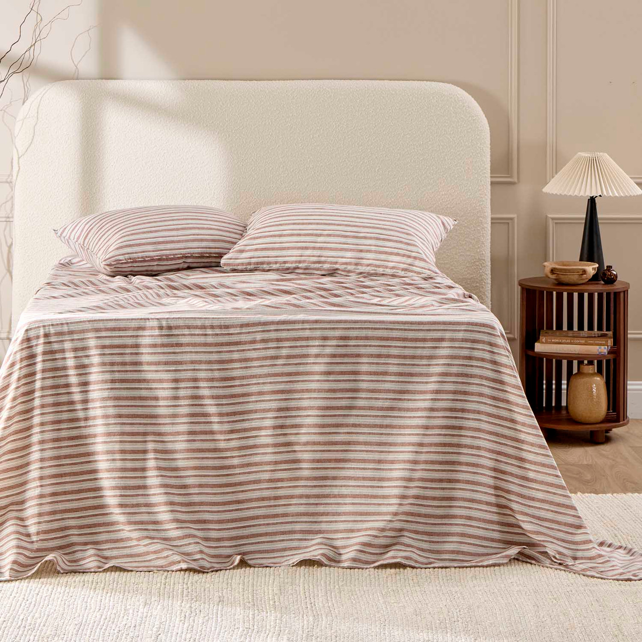 Cotton Linen Striped Sheet Set