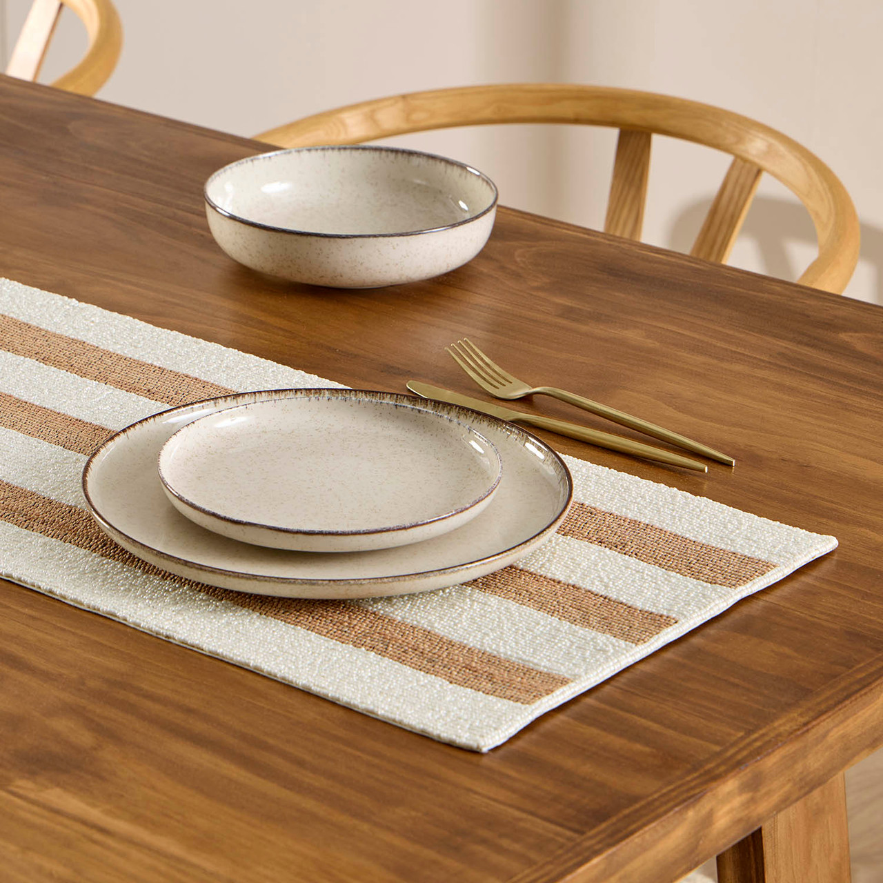 Isle Stripe Beaded Table Runner